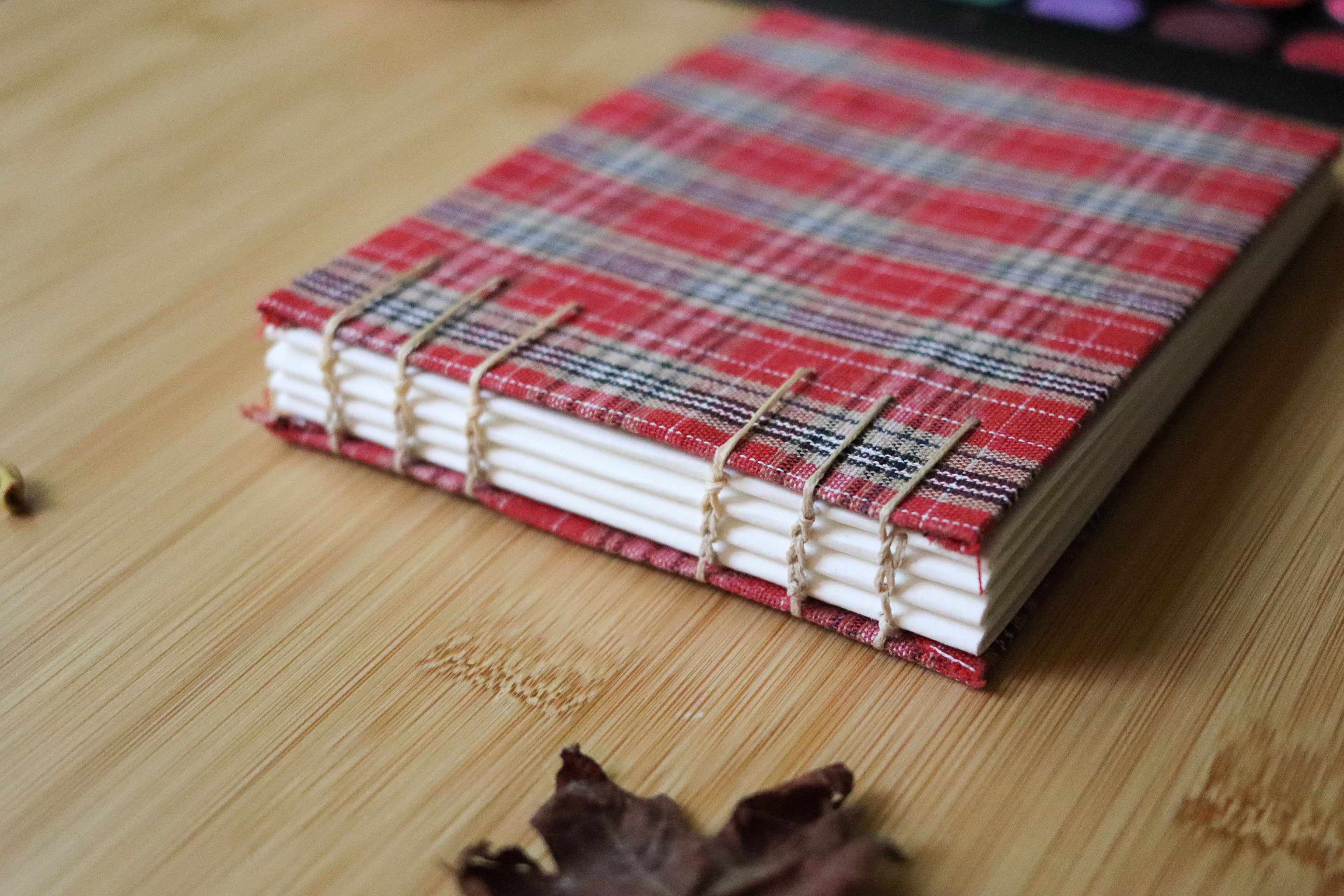 Sketchbook No. 2 – 6x4.5" Handmade Watercolor Sketchbook, Fall Plaid Collection