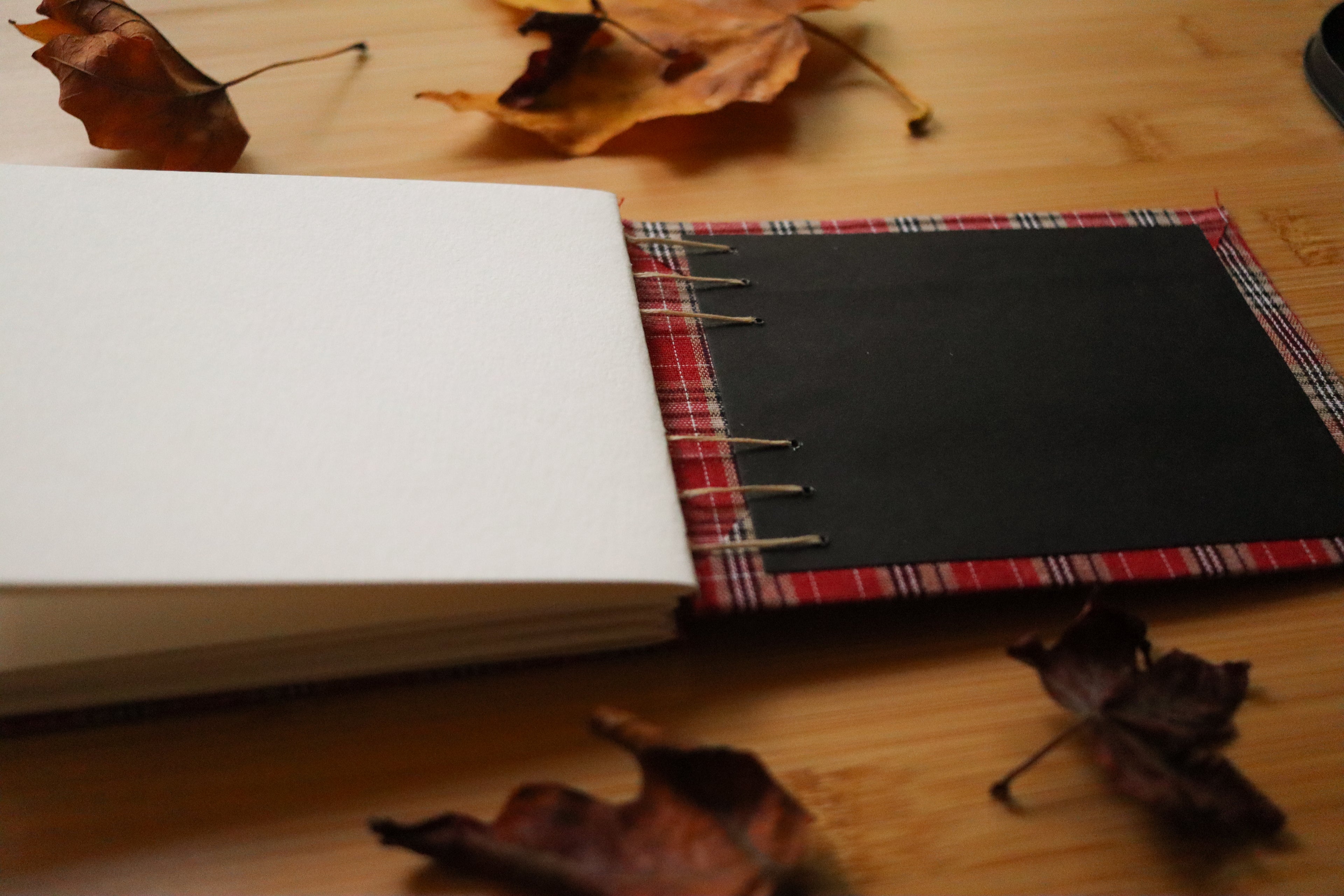 Sketchbook No. 2 – 6x4.5" Handmade Watercolor Sketchbook, Fall Plaid Collection