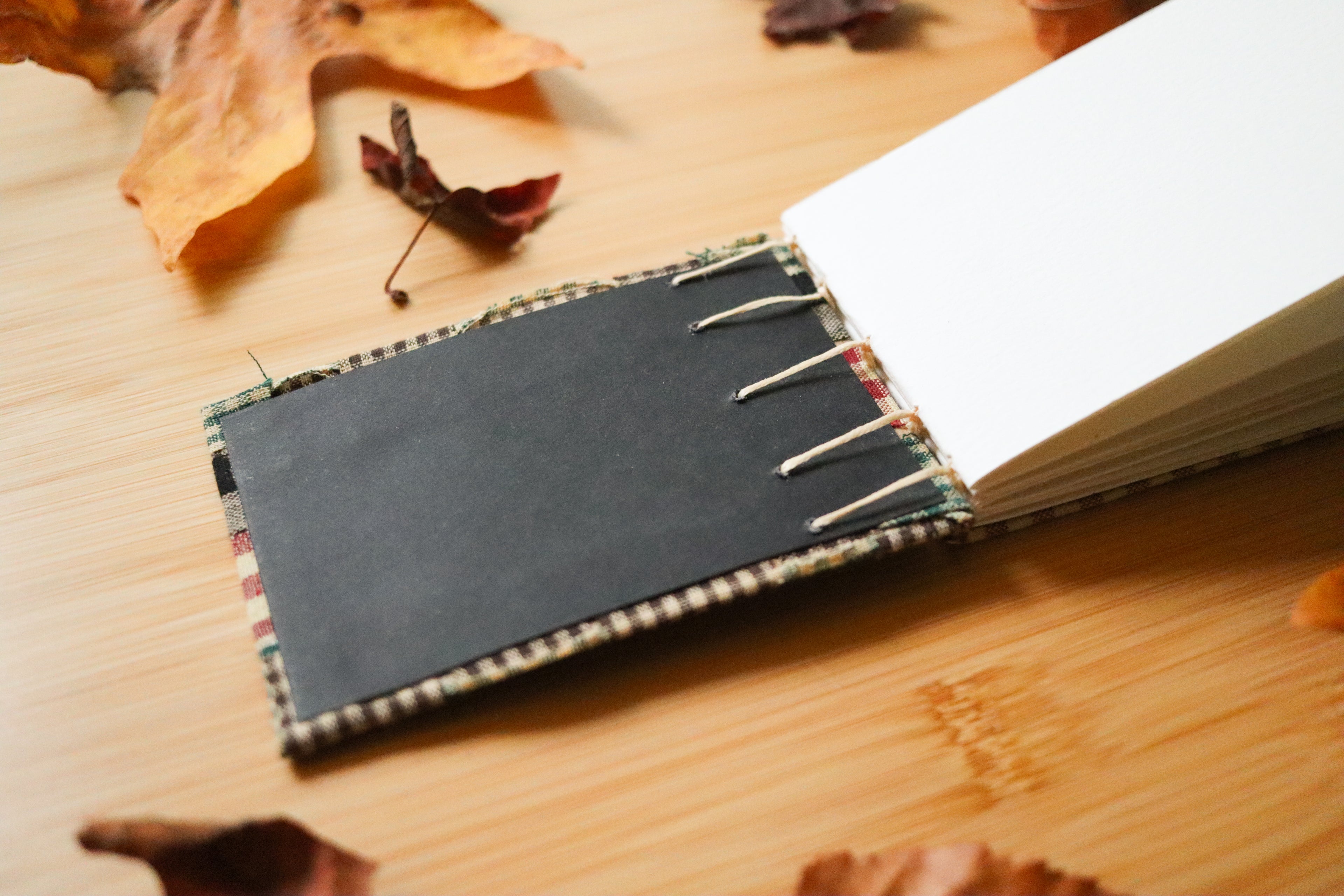 Sketchbook No. 4 – 4.5x3" Handmade Watercolor Sketchbook, Fall Plaid Collection
