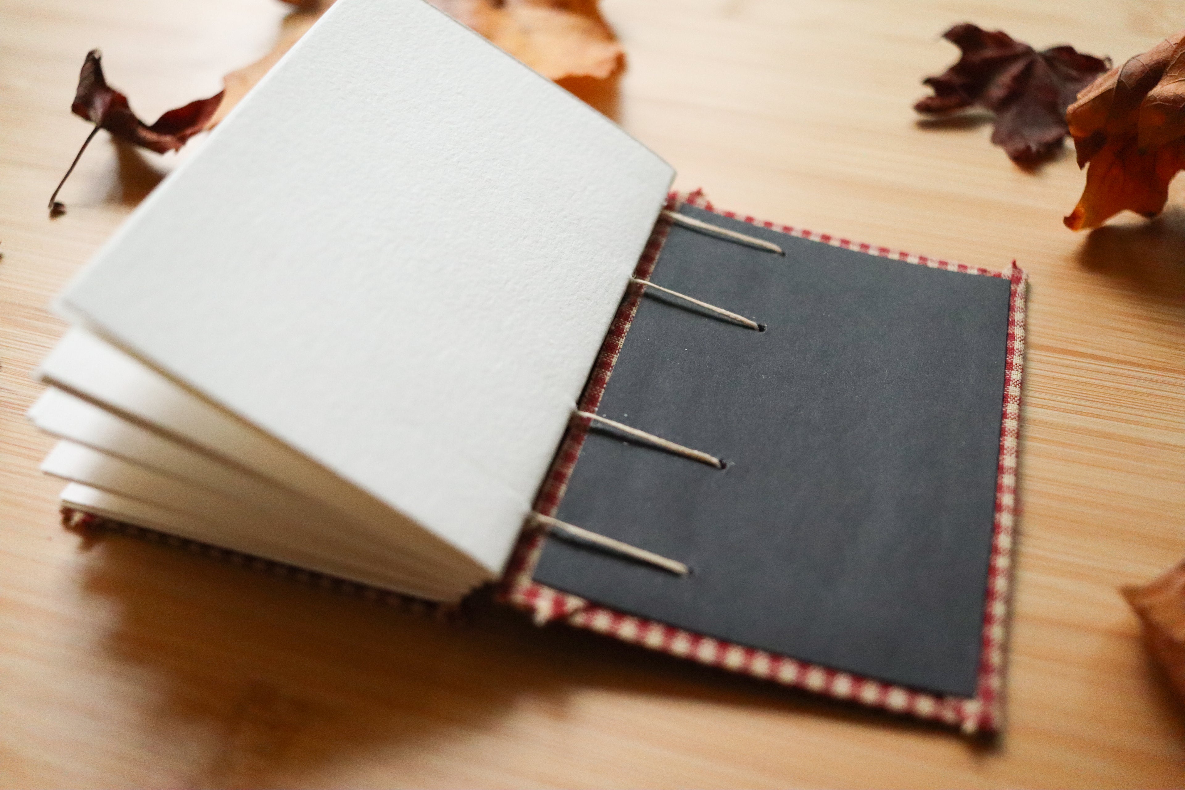 Sketchbook No. 6 – 3x4.5" Handmade Watercolor Sketchbook, Fall Plaid Collection