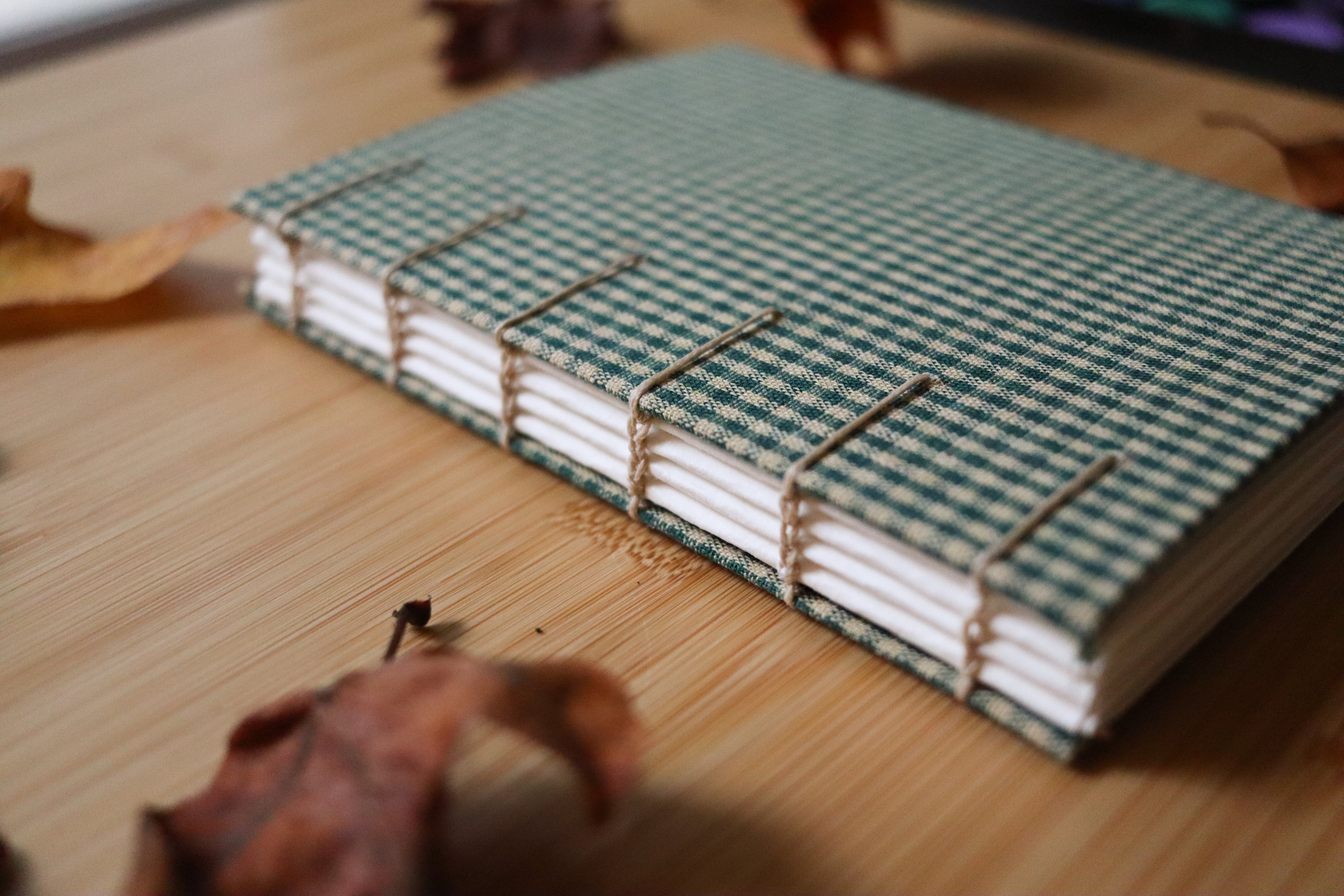 Sketchbook No. 7 – 4.5x6" Handmade Watercolor Sketchbook, Fall Plaid Collection