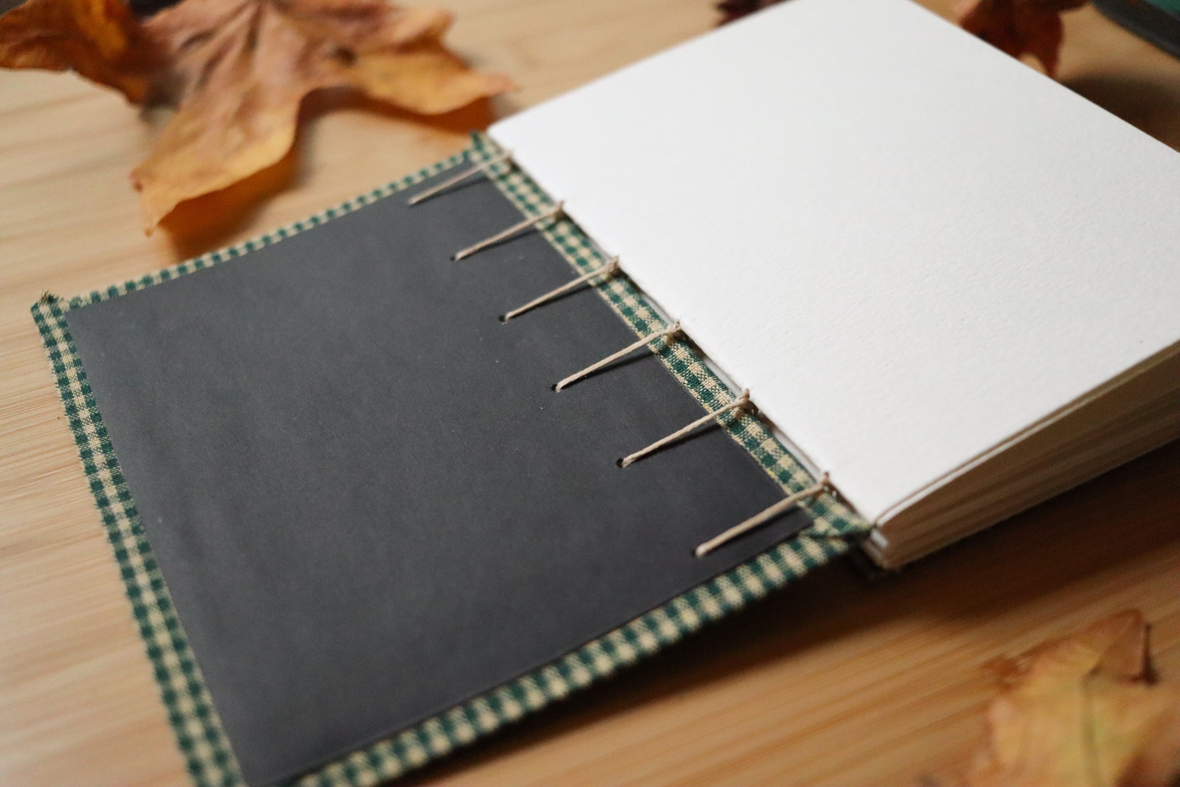 Sketchbook No. 7 – 4.5x6" Handmade Watercolor Sketchbook, Fall Plaid Collection