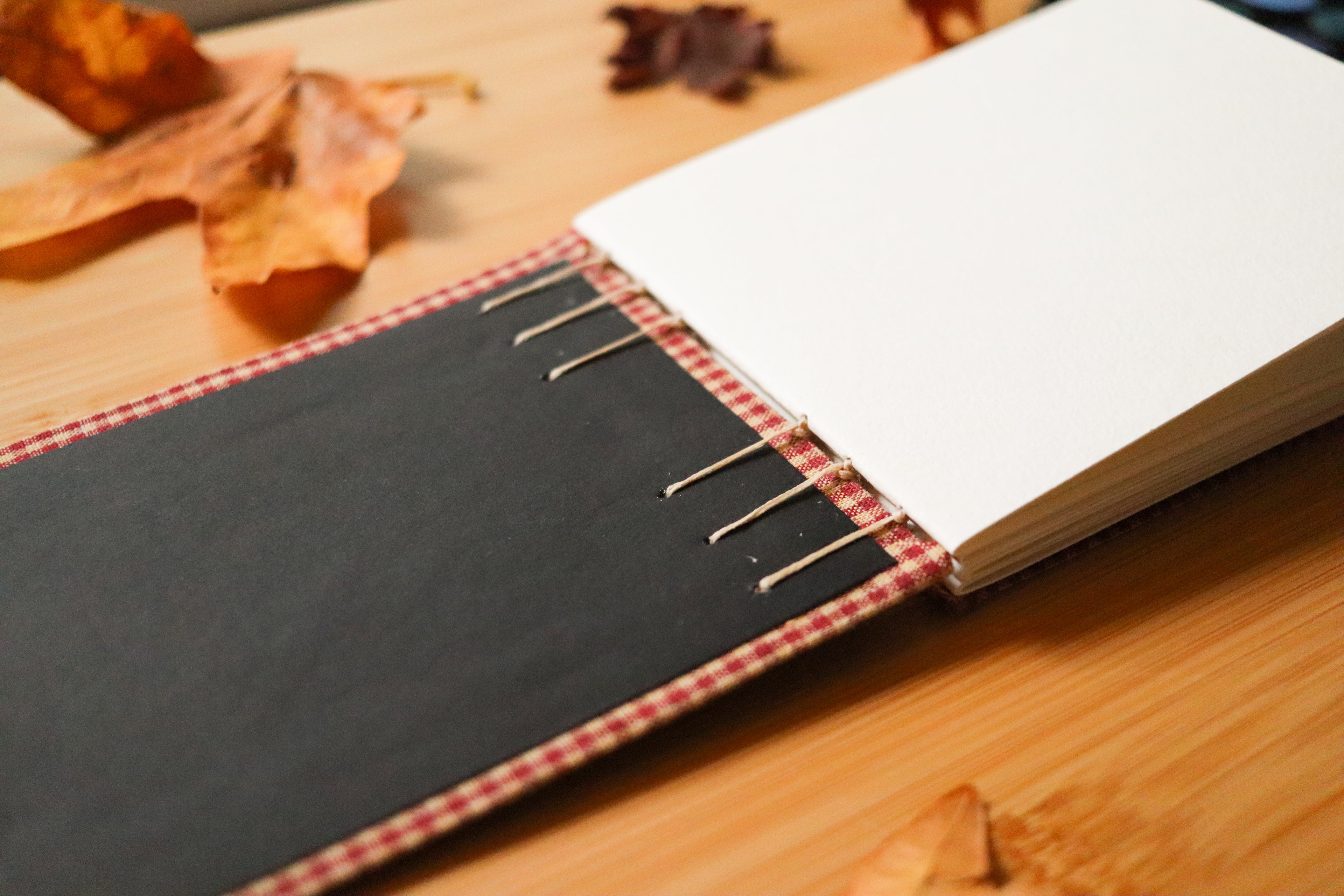 Sketchbook No. 8 – 6x4.5" Handmade Watercolor Sketchbook, Fall Plaid Collection