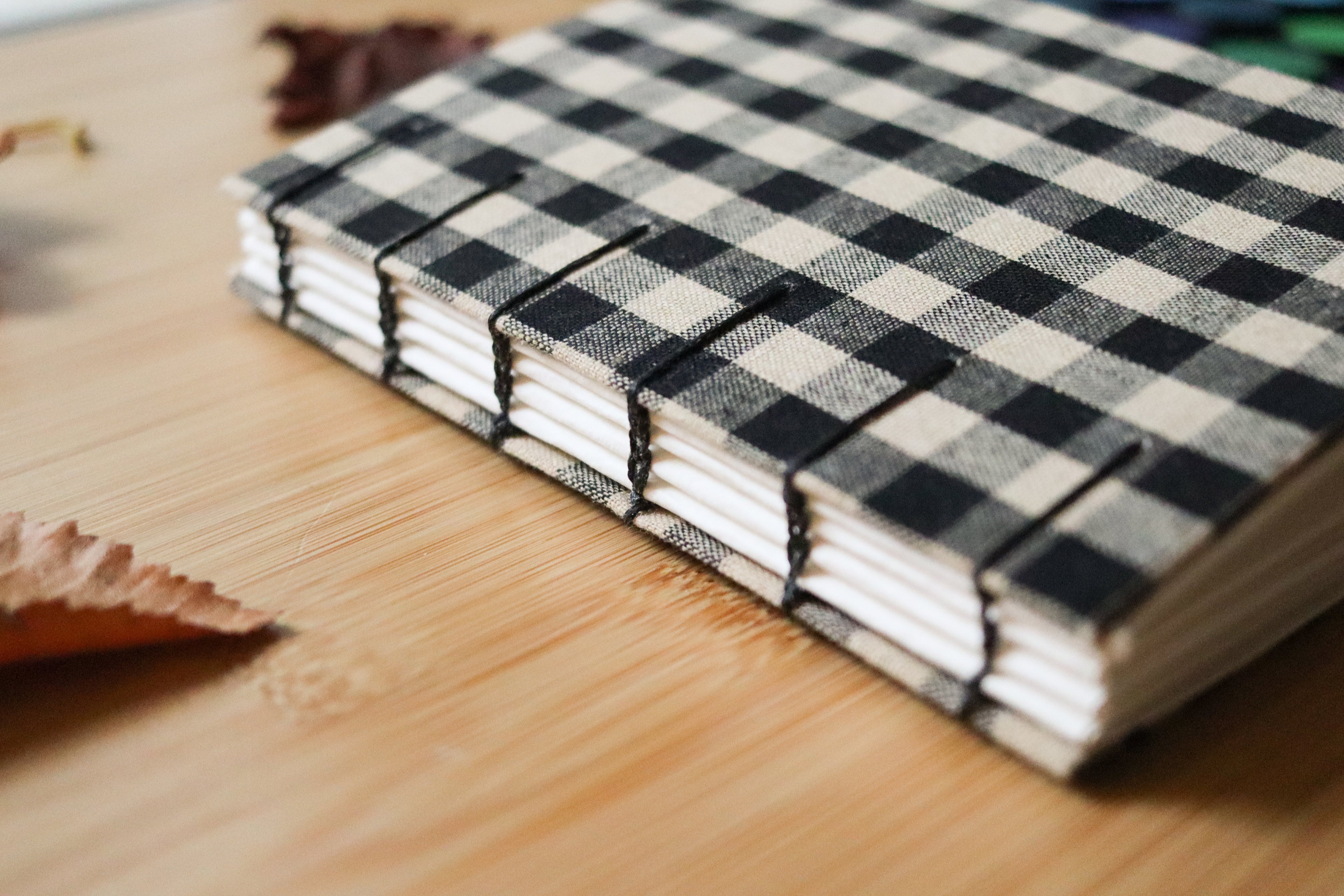 Sketchbook No. 9 – 4.5x6" Handmade Watercolor Sketchbook, Fall Plaid Collection