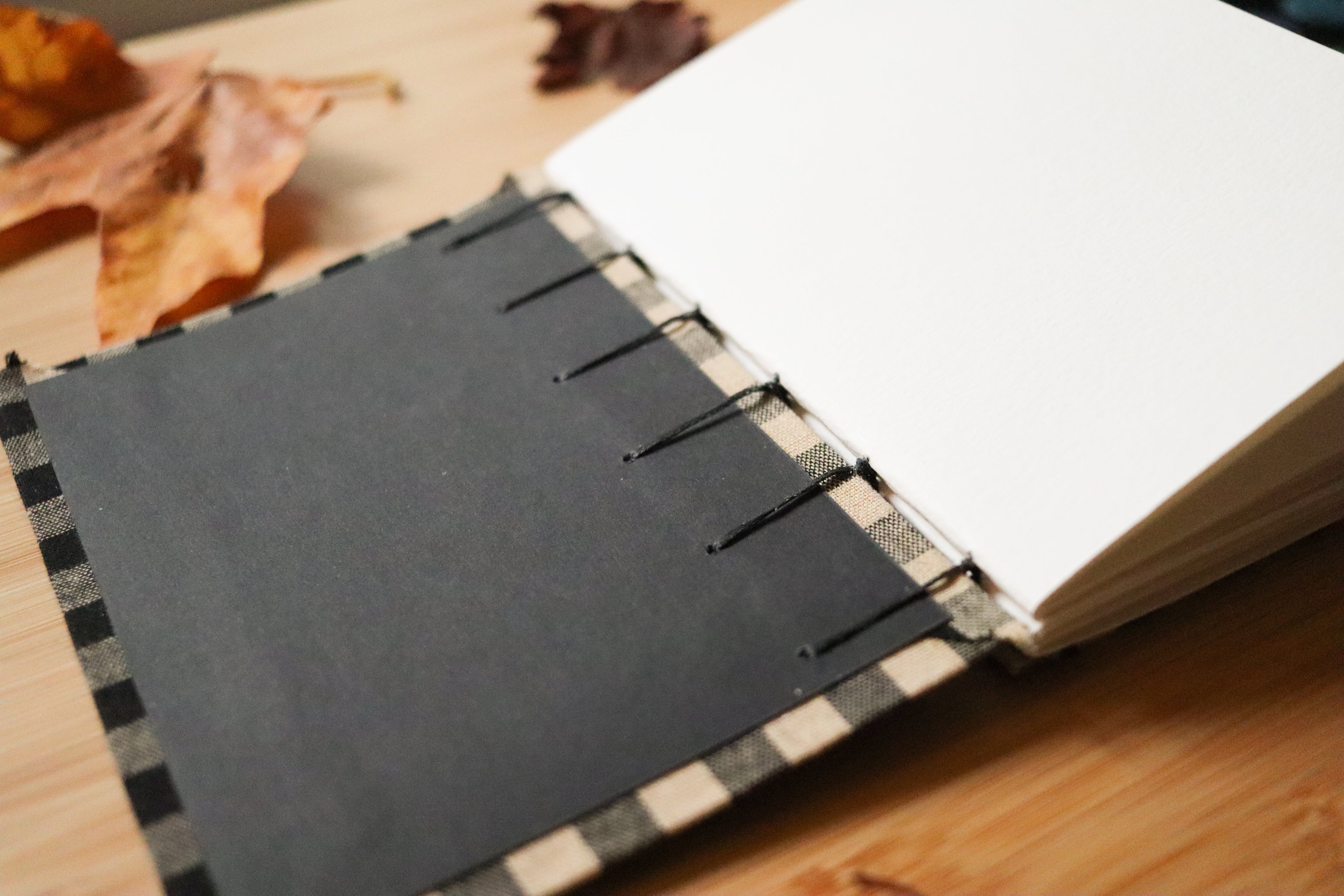 Sketchbook No. 9 – 4.5x6" Handmade Watercolor Sketchbook, Fall Plaid Collection