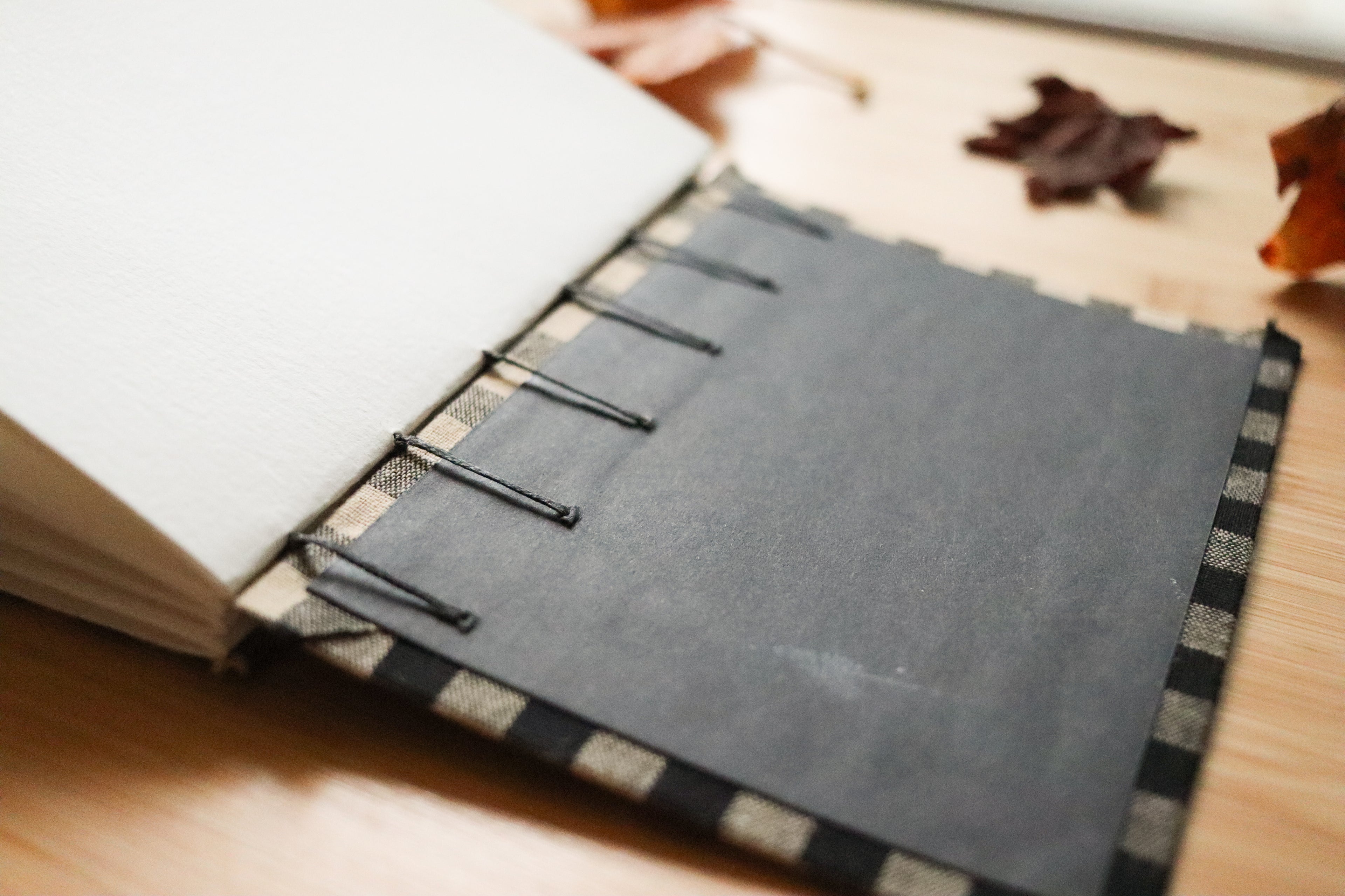 Sketchbook No. 9 – 4.5x6" Handmade Watercolor Sketchbook, Fall Plaid Collection