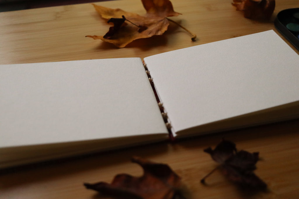Sketchbook No. 2 – 6x4.5" Handmade Watercolor Sketchbook, Fall Plaid Collection