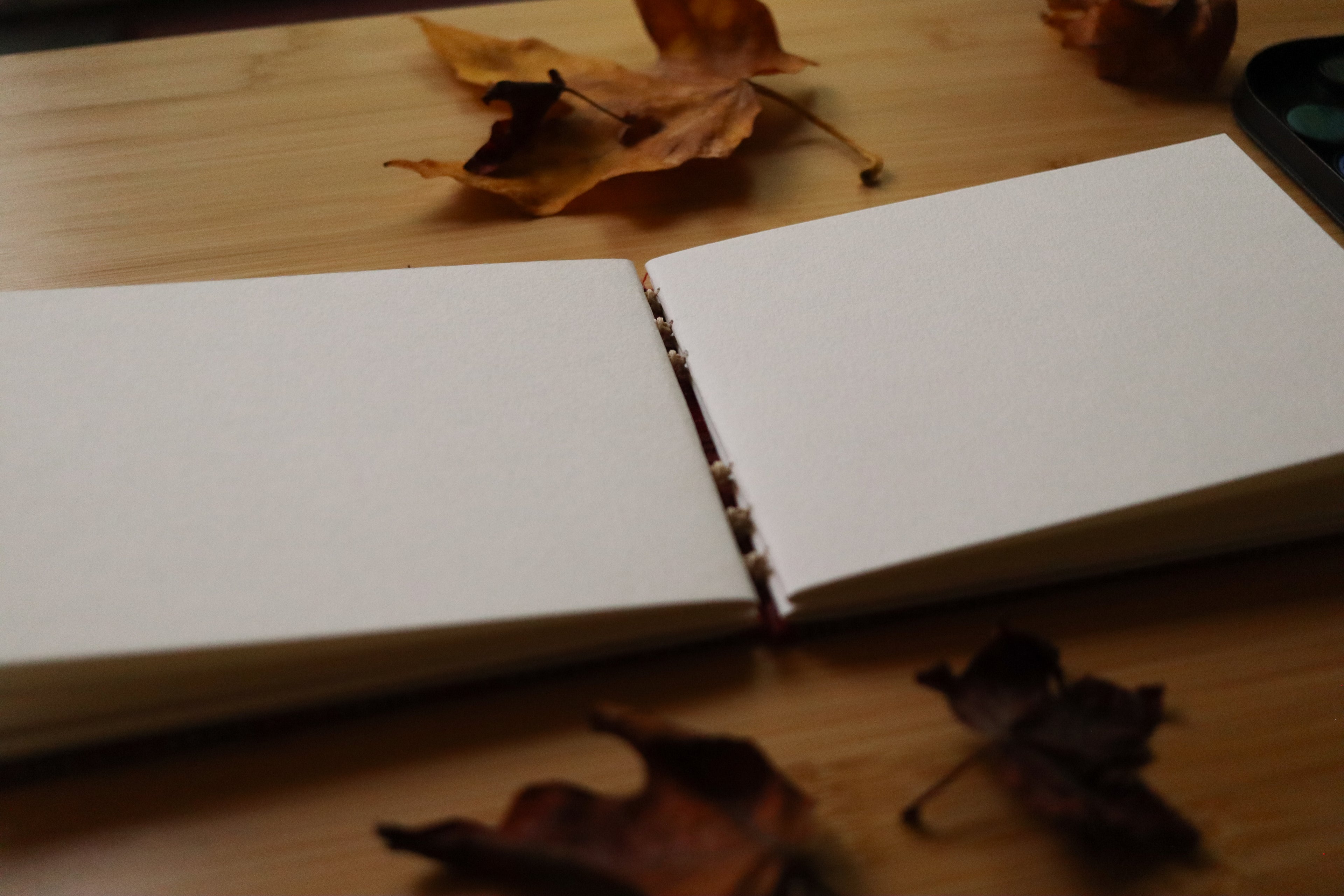 Sketchbook No. 2 – 6x4.5" Handmade Watercolor Sketchbook, Fall Plaid Collection