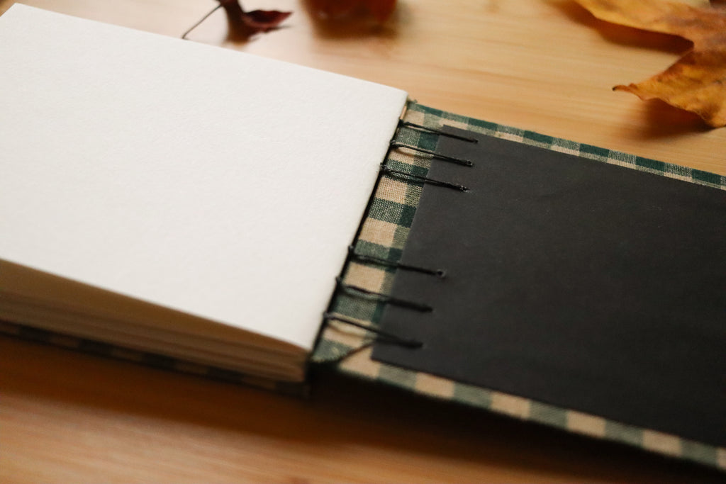 Sketchbook No. 3 – 6x4.5" Handmade Watercolor Sketchbook, Fall Plaid Collection