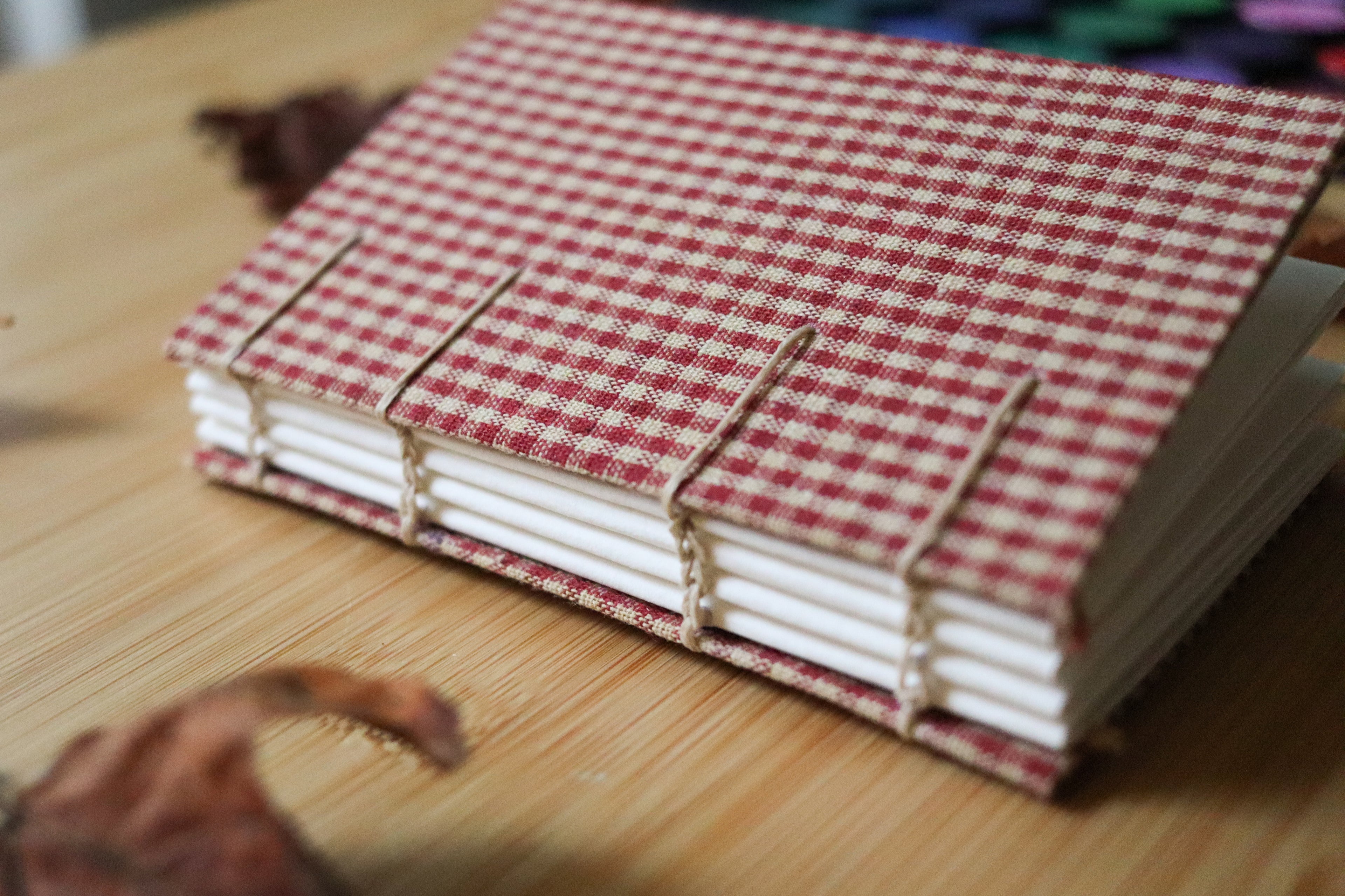 Sketchbook No. 6 – 3x4.5" Handmade Watercolor Sketchbook, Fall Plaid Collection