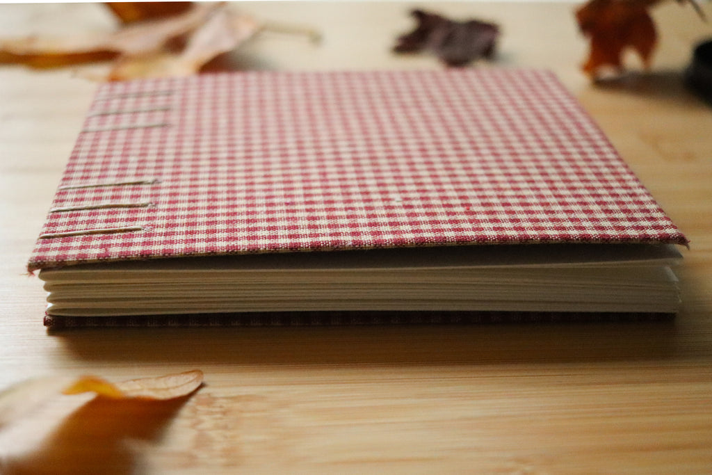Sketchbook No. 8 – 6x4.5" Handmade Watercolor Sketchbook, Fall Plaid Collection