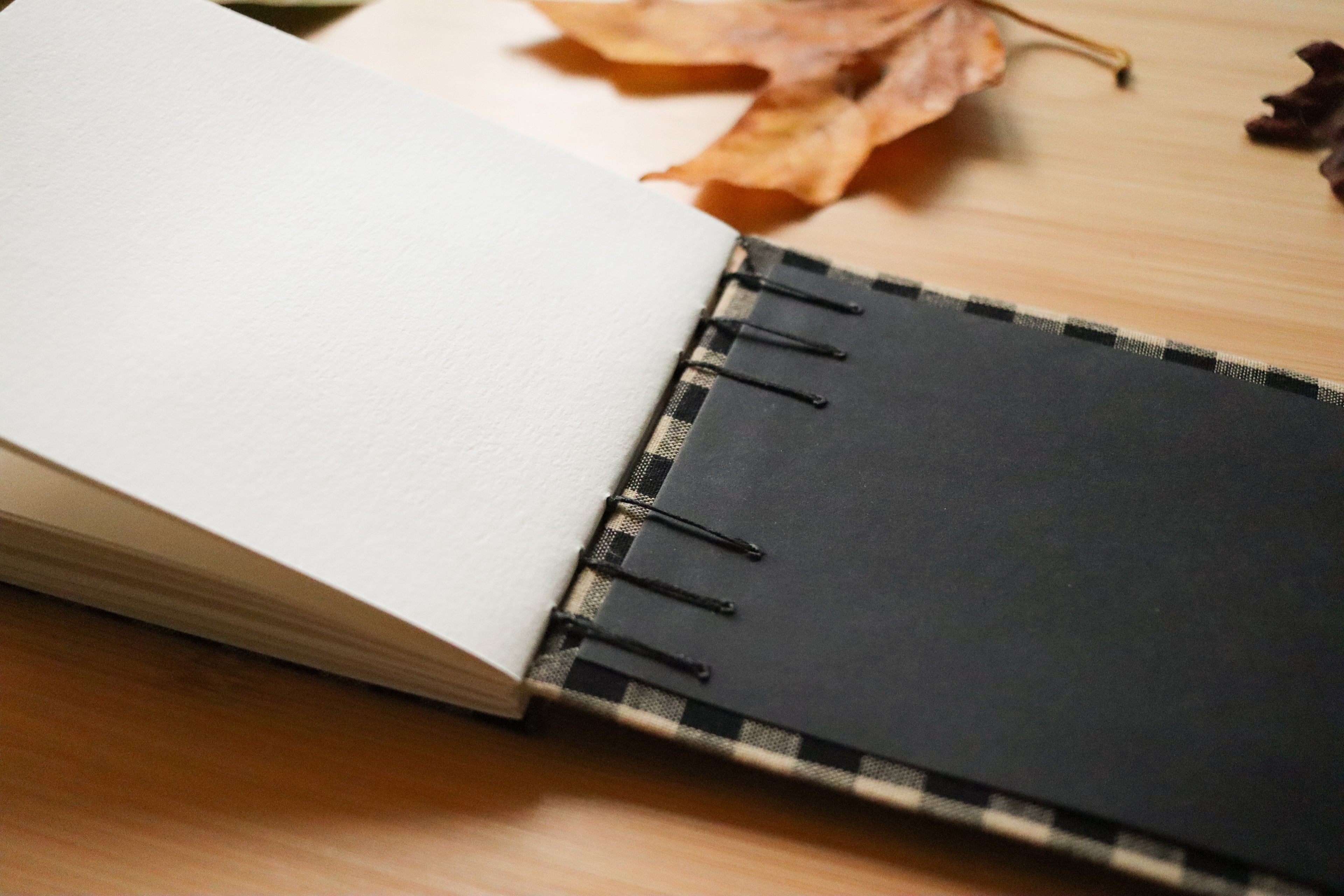 Sketchbook No. 10 – 6x4.5" Handmade Watercolor Sketchbook, Fall Plaid Collection