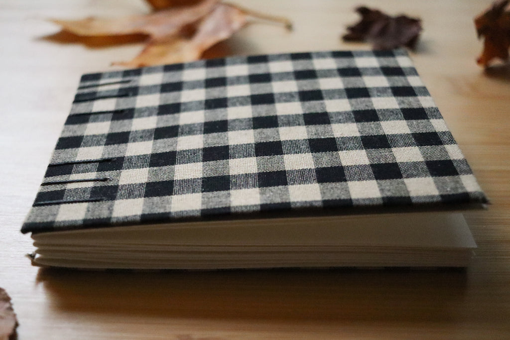 Sketchbook No. 10 – 6x4.5" Handmade Watercolor Sketchbook, Fall Plaid Collection